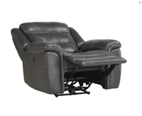 Kennett Power Reclining Chair-Power Headrest & USB Port, Lt. Brown/Gray, Leather Match