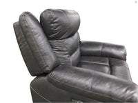 Kennett Power Reclining Chair-Power Headrest & USB Port, Lt. Brown/Gray, Leather Match