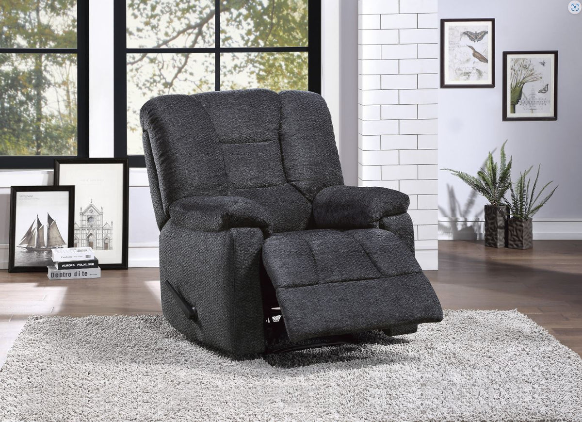 Kaylene Reclining Chair, Dk. Gray, Chenille