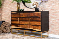 Zara 2-Drawer Accent Cabinet Black Walnut & Gold