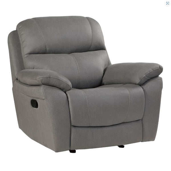 Longvale Glider Reclining Chair, Gray, Polished Microfiber