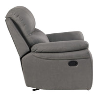 Longvale Glider Reclining Chair, Gray, Polished Microfiber