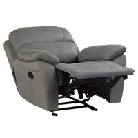 Longvale Glider Reclining Chair, Gray, Polished Microfiber