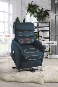 Miralina Power Lift Chair/Massage/Heat, Blue, Microsuede