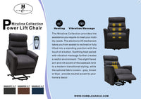 Miralina Power Lift Chair/Massage/Heat, Blue, Microsuede