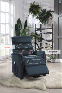 Miralina Power Lift Chair/Massage/Heat, Blue, Microsuede