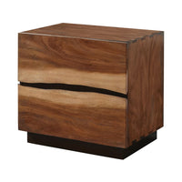 Winslow 2-Drawer Nightstand Smokey Walnut And Coffee Bean