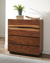 Winslow 4-Drawer Chest Smokey Walnut And Coffee Bean