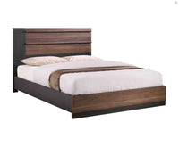 Azalia  Queen Size Bed Set Black and Walnut