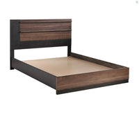 Azalia  Queen Size Bed Set Black and Walnut