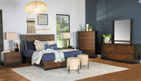 Azalia  Queen Size Bed Set Black and Walnut