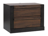 Azalia 2-Drawer Nightstand Black And Walnut