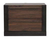 Azalia 2-Drawer Nightstand Black And Walnut