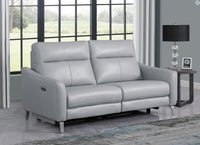 Derek Upholstered Power Sofa, Light Grey