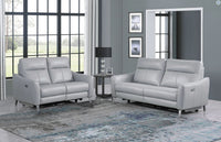 Derek Upholstered Power Sofa, Light Grey