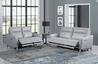 Derek Upholstered Power Sofa, Light Grey