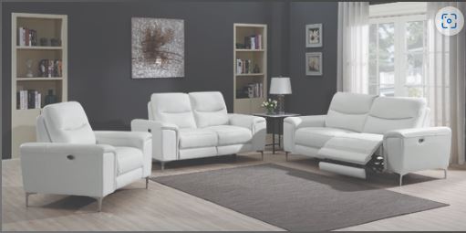 Largo Power Recliner, White