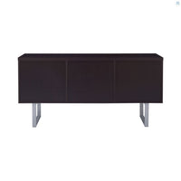 Lawtey 5-Drawer Credenza With Adjustable Shelf Cappuccino