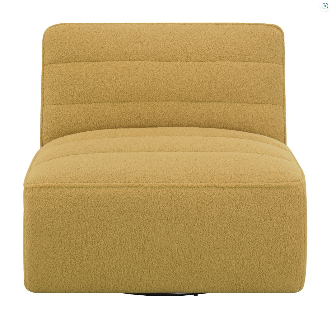 Cobie Upholstered Swivel Armless Chair Mustard