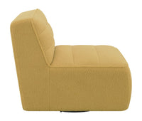 Cobie Upholstered Swivel Armless Chair Mustard