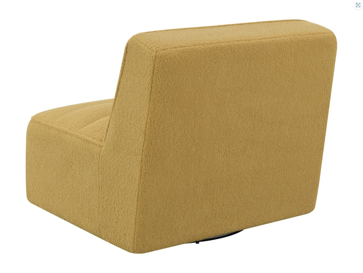 Cobie Upholstered Swivel Armless Chair Mustard