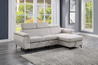 Cadence Collection 2-Piece Reversible Sectional with Pull-out, Beige