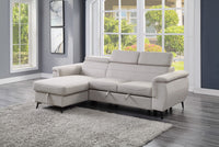 Cadence Collection 2-Piece Reversible Sectional with Pull-out, Beige