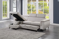 Cadence Collection 2-Piece Reversible Sectional with Pull-out, Beige