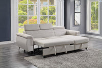 Cadence Collection 2-Piece Reversible Sectional with Pull-out, Beige