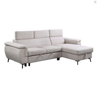 Cadence Collection 2-Piece Reversible Sectional with Pull-out, Beige