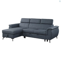 Cadence 2-Piece Reversible Sectional with Pull-out, Blue