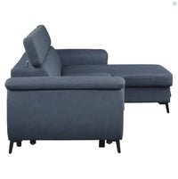 Cadence 2-Piece Reversible Sectional with Pull-out, Blue