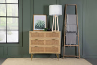 Zamora 3-Drawer Accent Cabinet Natural And Antique Brass